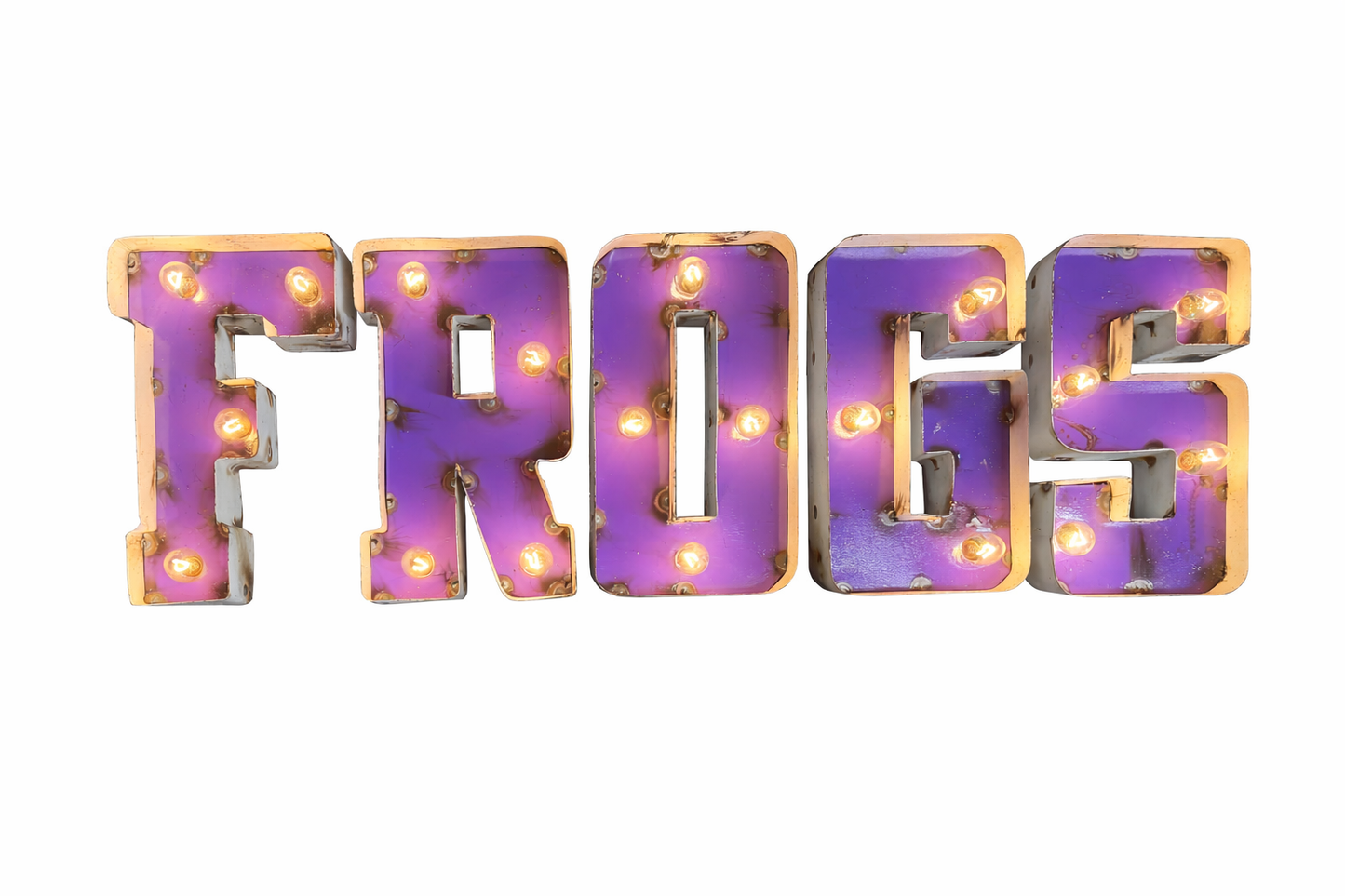 Texas Christian "Frogs" Block Lighted wall decor