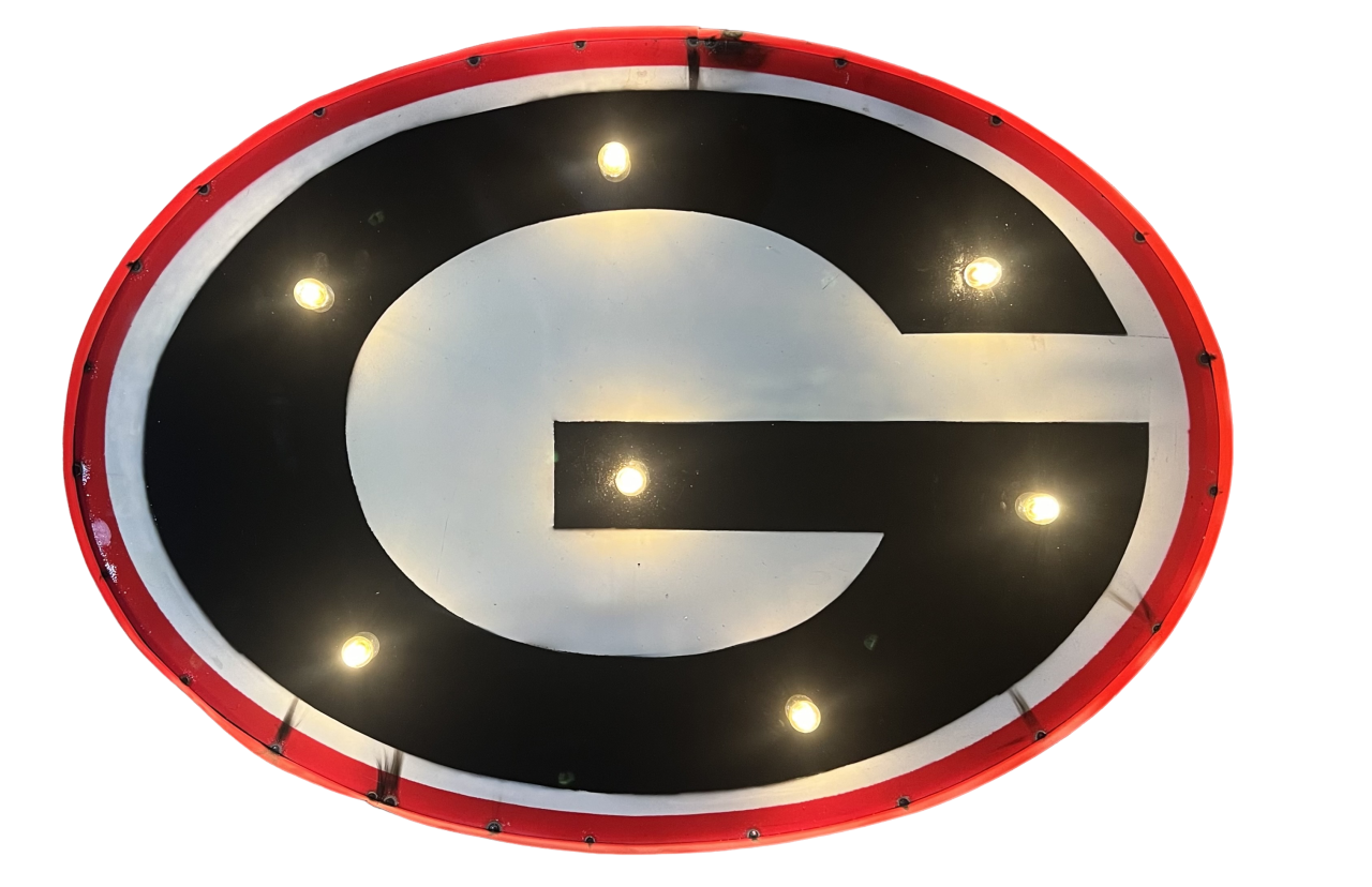 Georgia Bulldogs Illuminated recycled metal logo