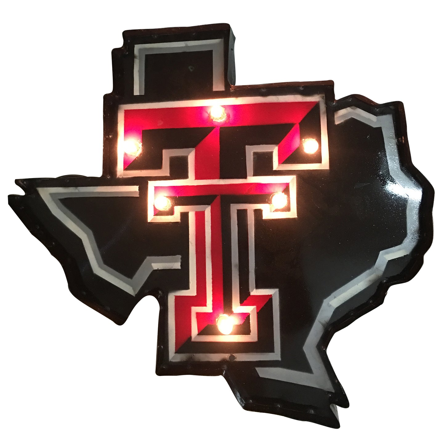 Texas Tech Red Raiders Lonestar Pride Illuminated recycled metal wall decor