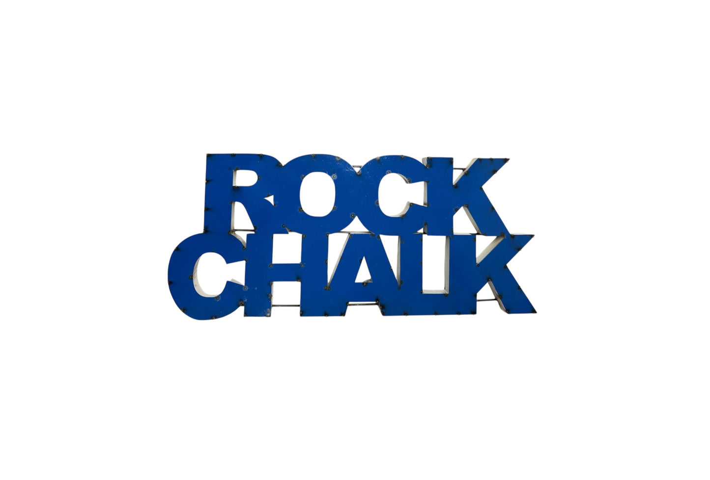 University of Kansas "Rock Chalk" Lighted Recycled Metal Wall Decor