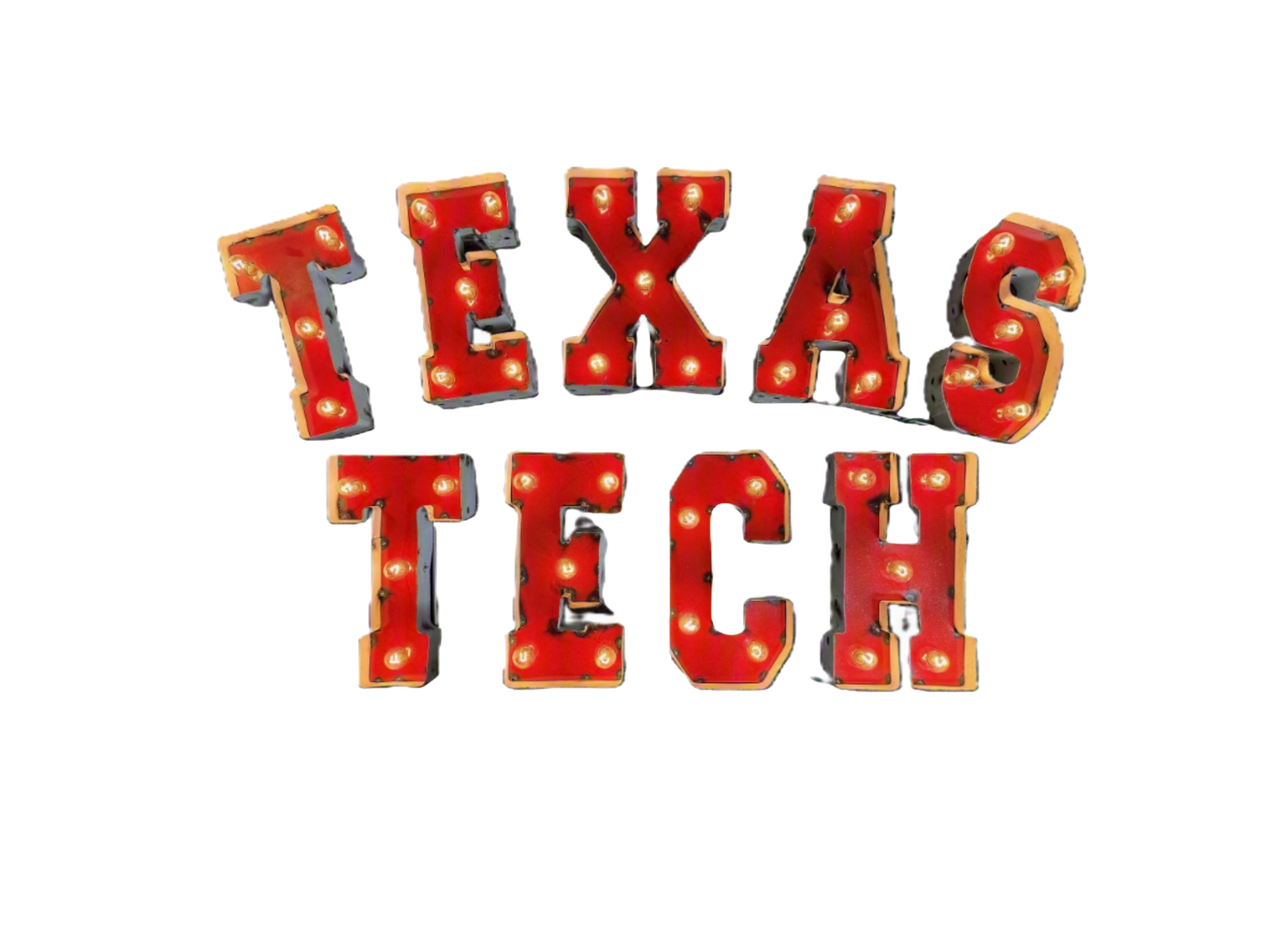 Texas Tech Arched Lighted Recycled Metal Wall Decor