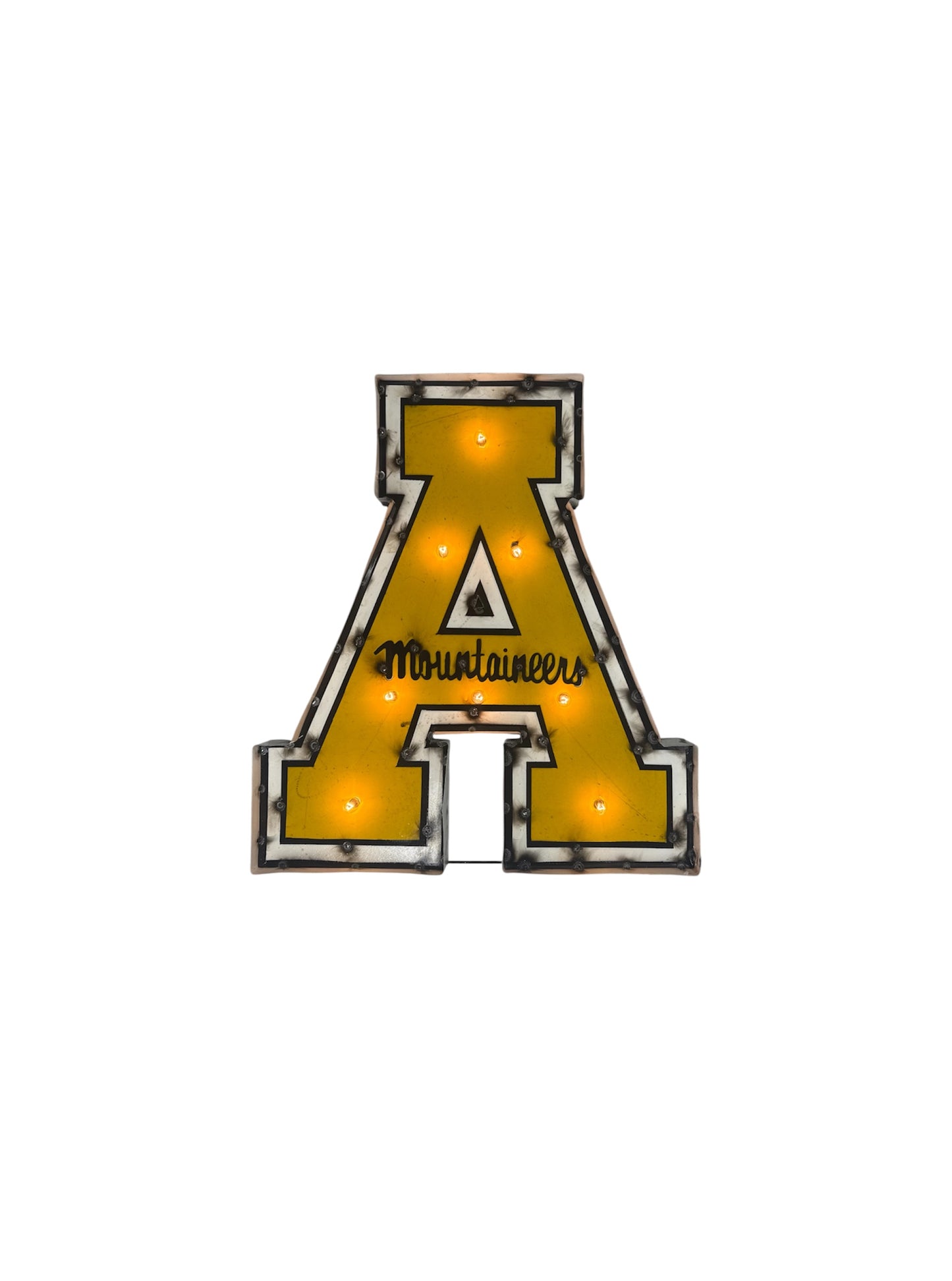 APPALACHIAN STATE UNIVERSITY ILLUMINATED "A" METAL LOGO