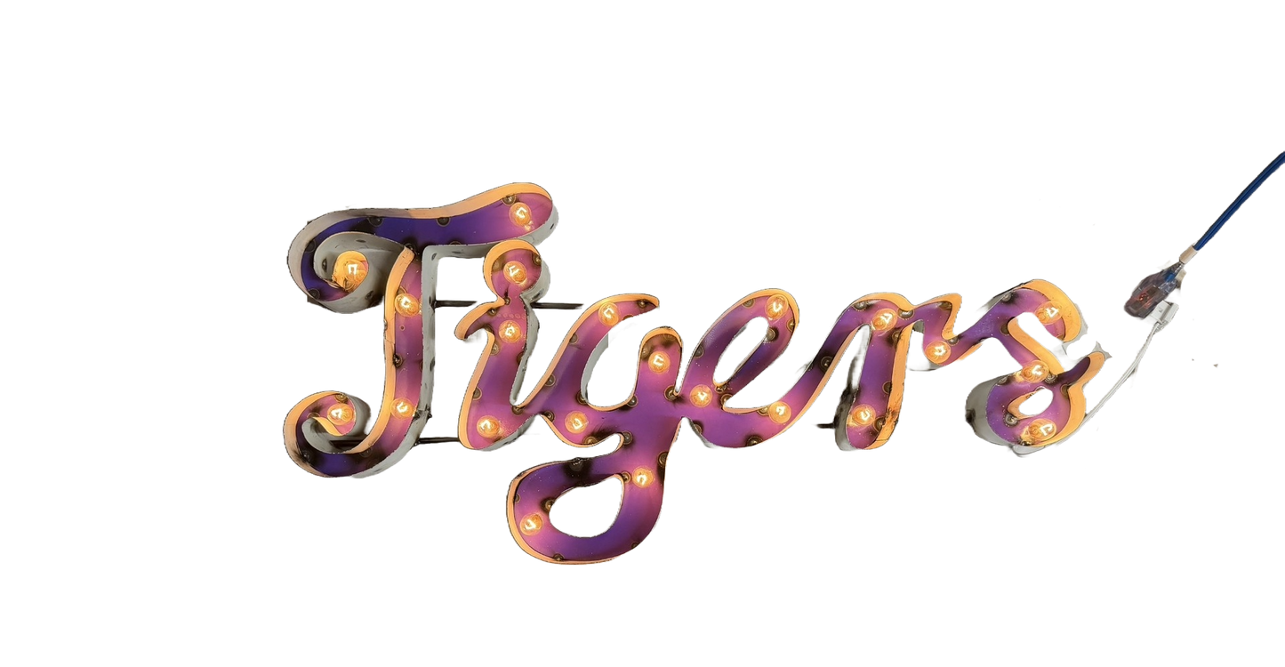 LSU Tigers Lighted Recycled Metal Wall Decor