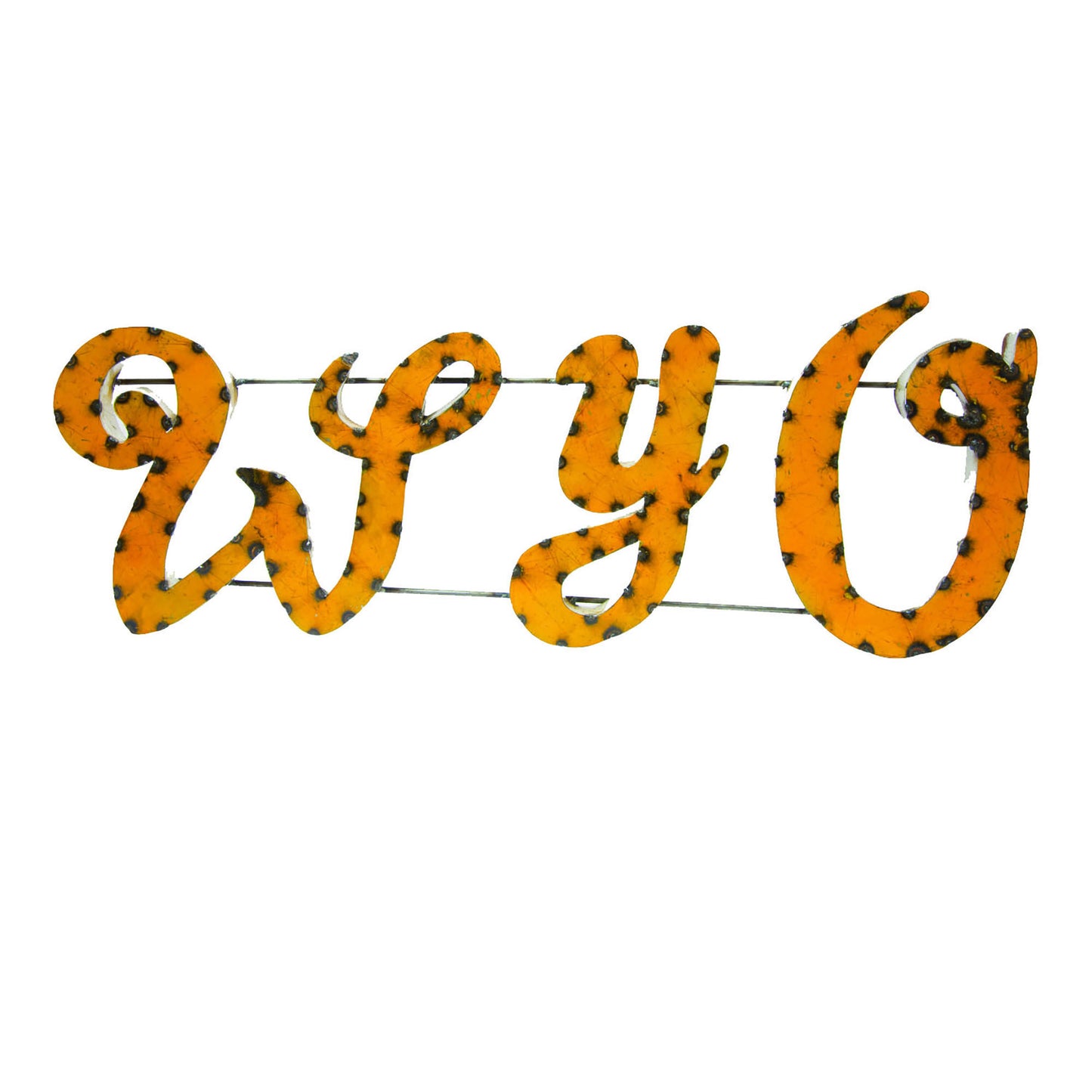 University of Wyoming "WYO" Recycled Metal Wall Decor
