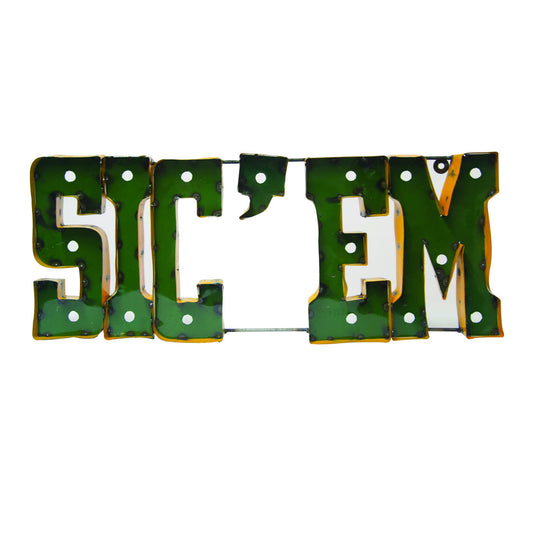 Baylor University "Sic 'em" Lighted Recycled Metal Wall Decor