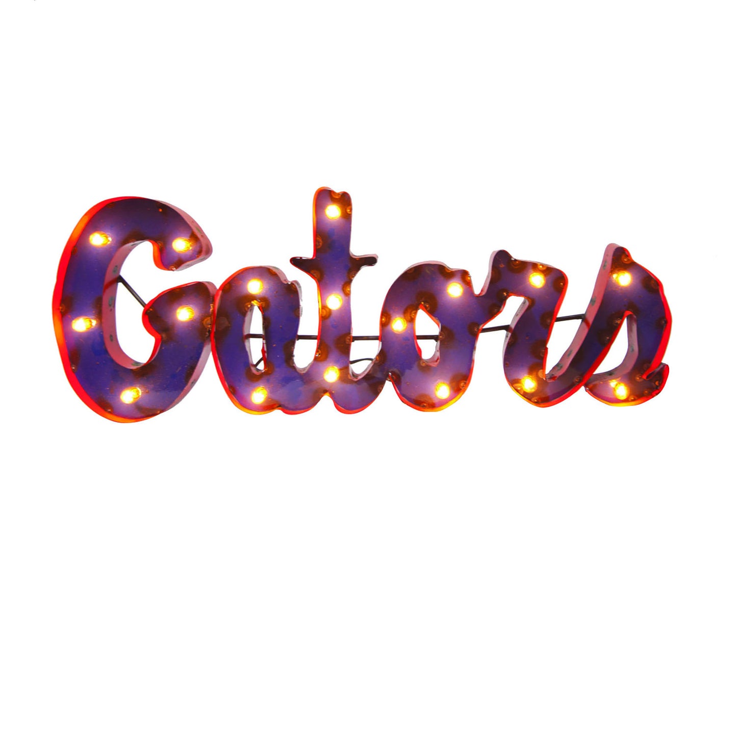 University of Florida "Gators" Lighted Recycled Metal Wall Decor