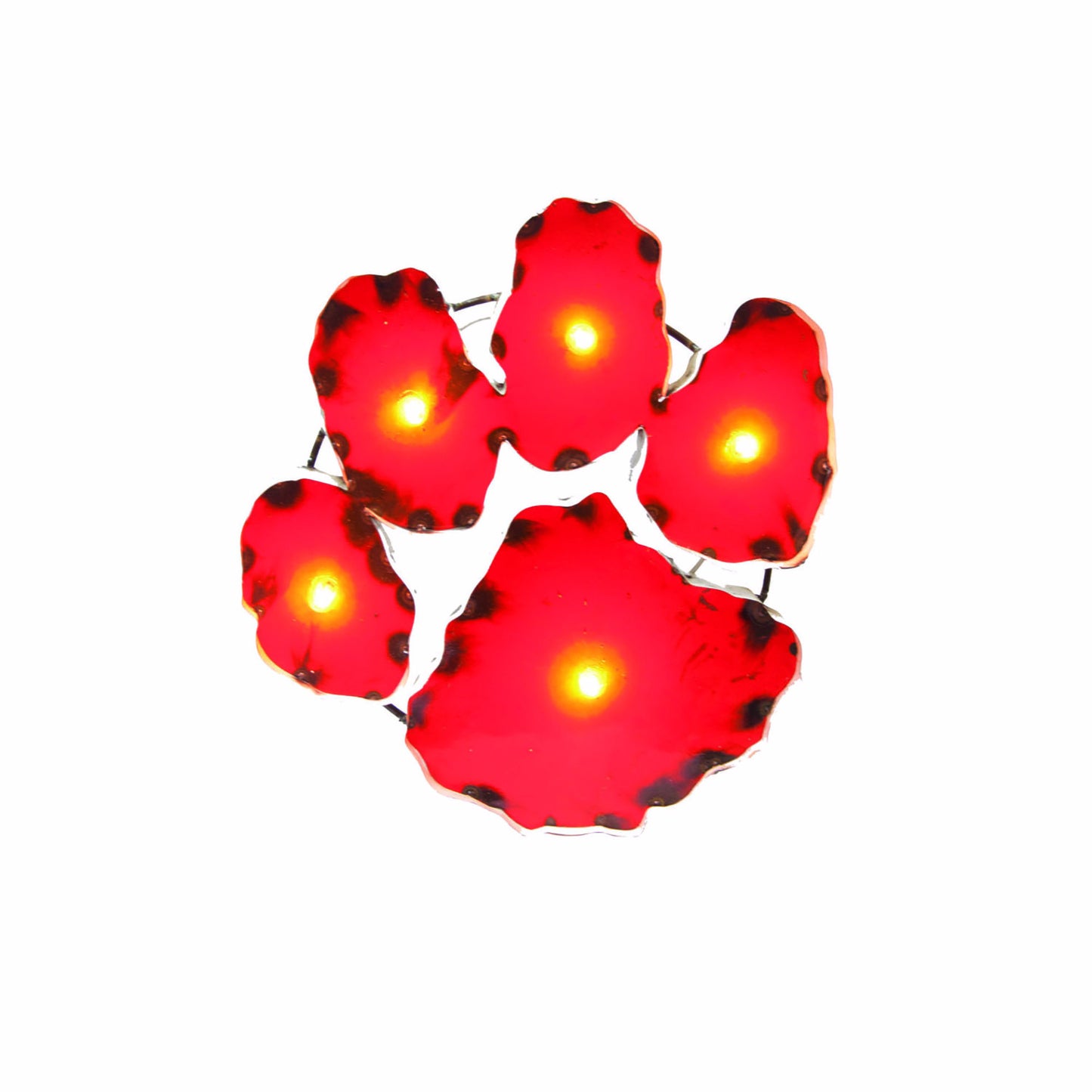 Clemson University Tiger Paw Lighted Recycled Metal Wall Decor