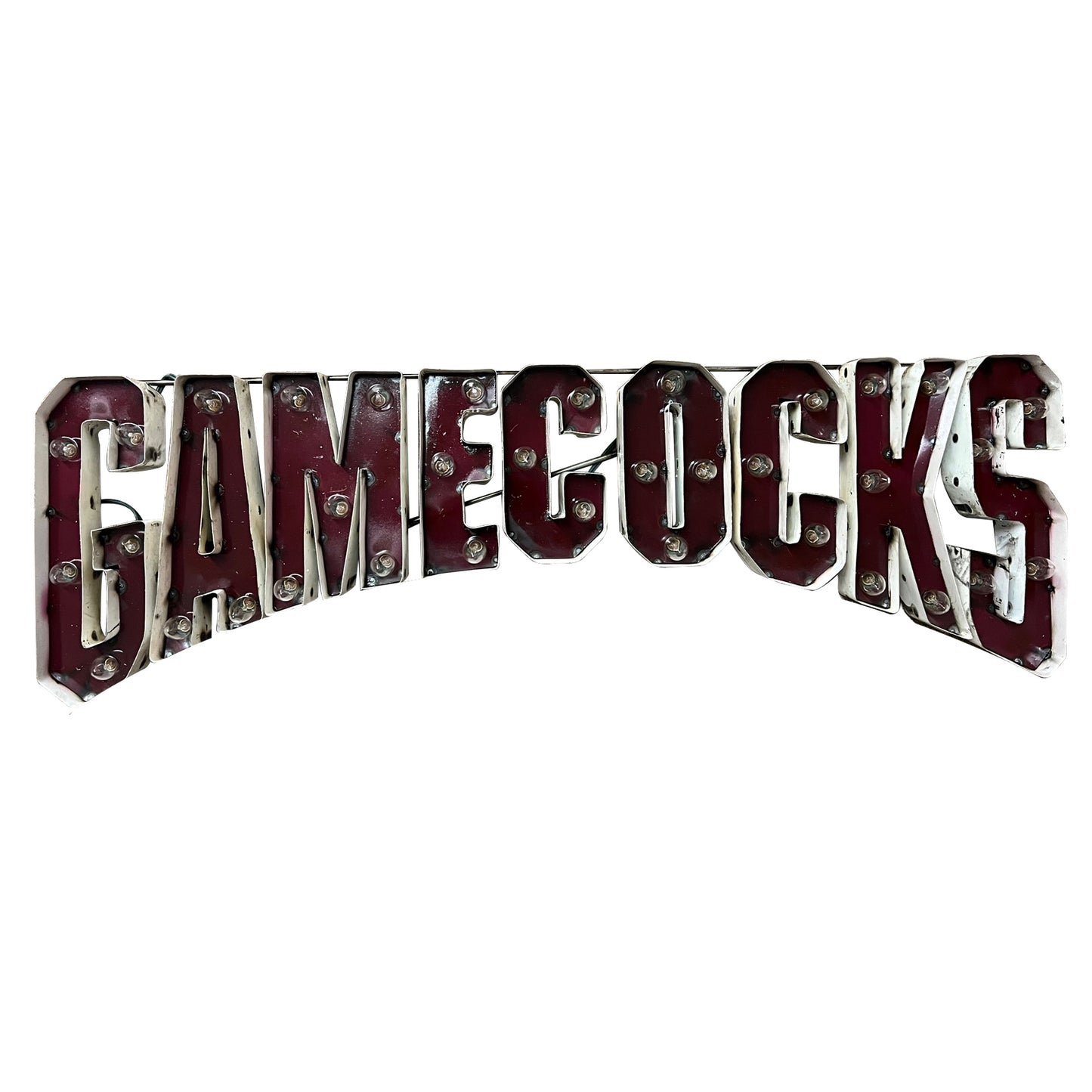 University of South Carolina "Gamecocks" Lighted Recycled Metal Wall Decor