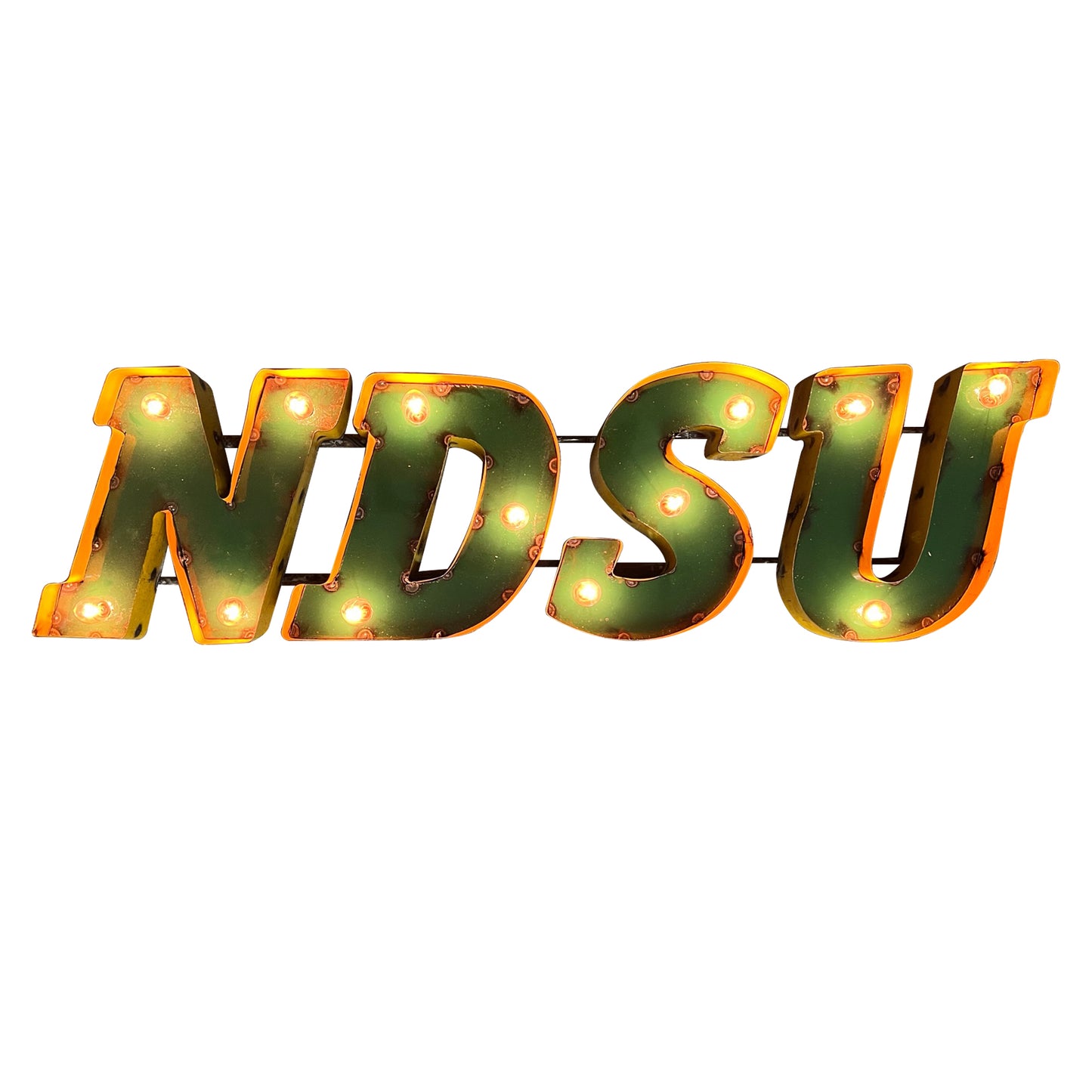 North Dakota State "NDSU" illuminated recycled metal wall decor