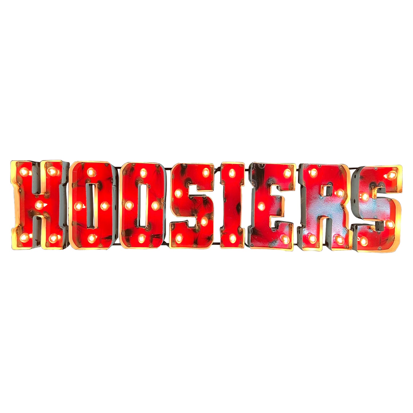 "Hoosiers" Illuminated recycled metal wall decor