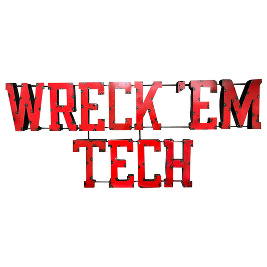Texas Tech University "Wreck 'em Tech" Recycled Metal Wall Decor