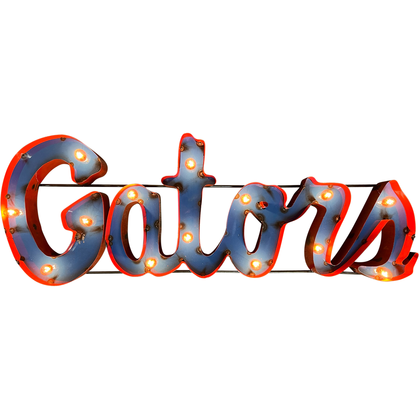 University of Florida "Gators" Lighted Recycled Metal Wall Decor
