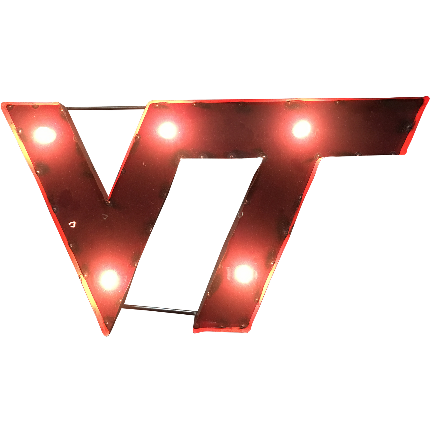 Virginia Tech "VT" Logo Lighted Recycled Metal Wall Decor