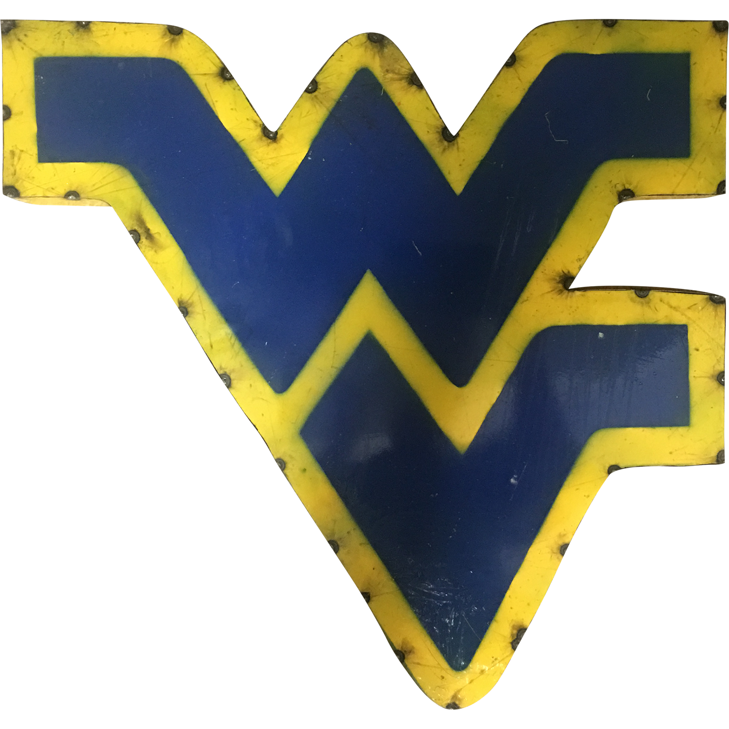 West Virginia "WV" Logo Recycled Metal Wall Decor