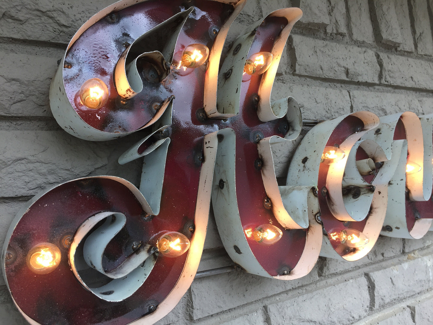 Texas A&M "Howdy" Lighted Recycled Metal Decor