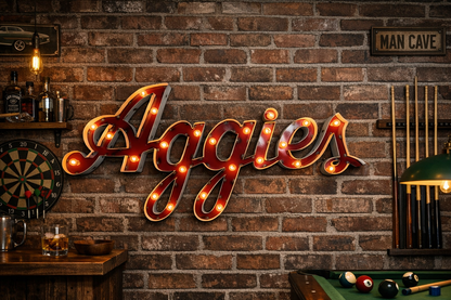 Texas A&M "Aggies" Lighted Recycled Metal Decor