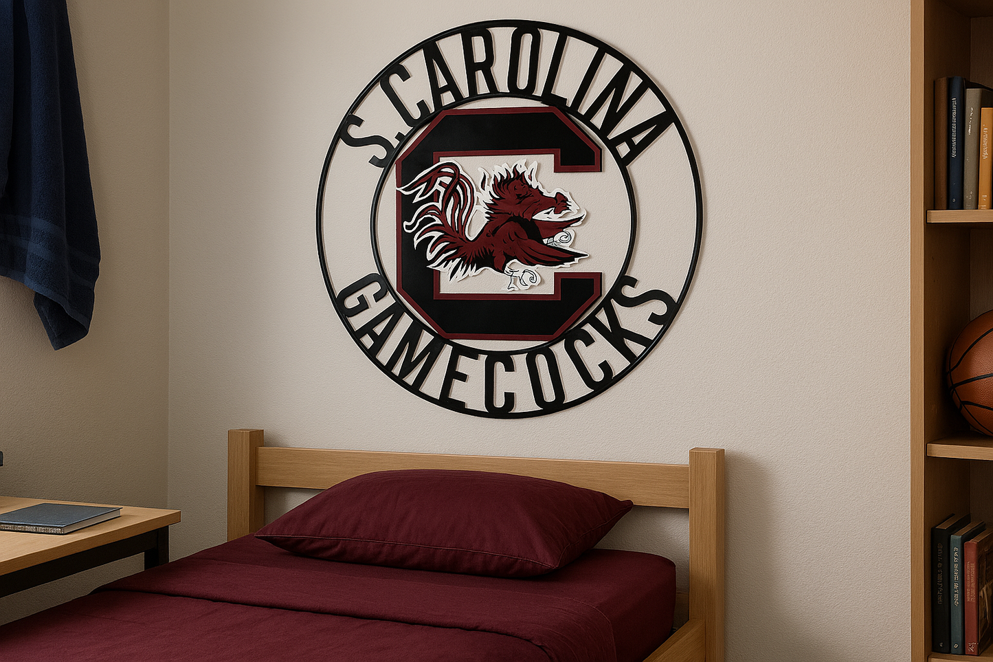 University of South Carolina Gamecocks Wrought Iron Wall Décor | Metal Gamecock Wall Art for Dorm, Game Room & Fan Cave