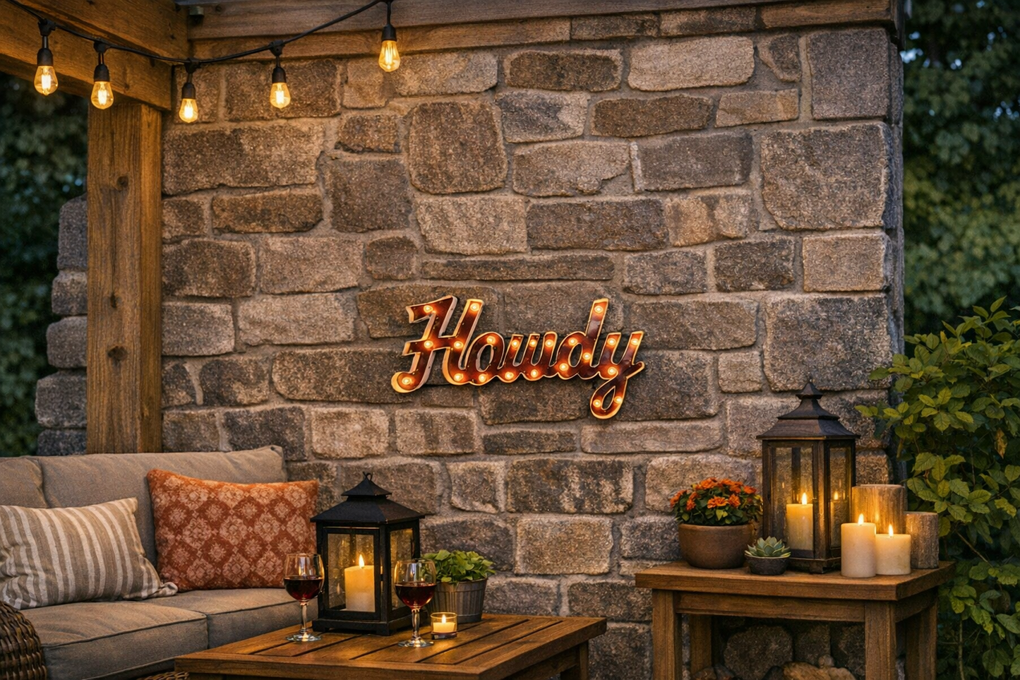 Texas A&M "Howdy" Lighted Recycled Metal Decor