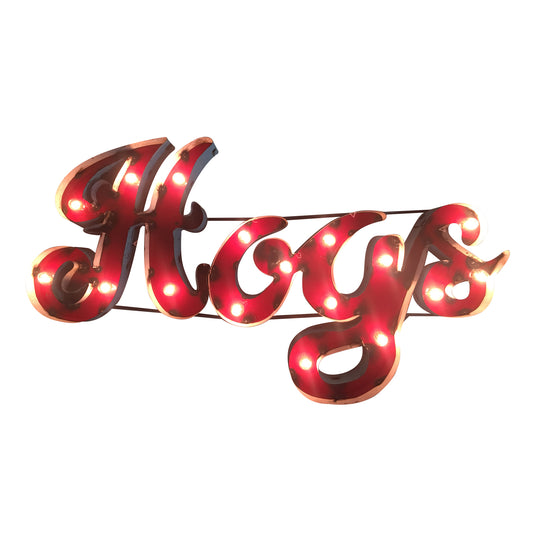 University of Arkansas "Hogs" Lighted Recycled Metal Wall Decor