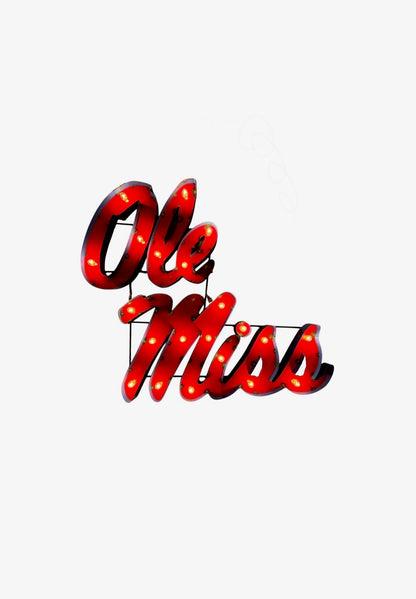 Ole Miss "Ole Miss" Lighted Recycled Metal Decor
