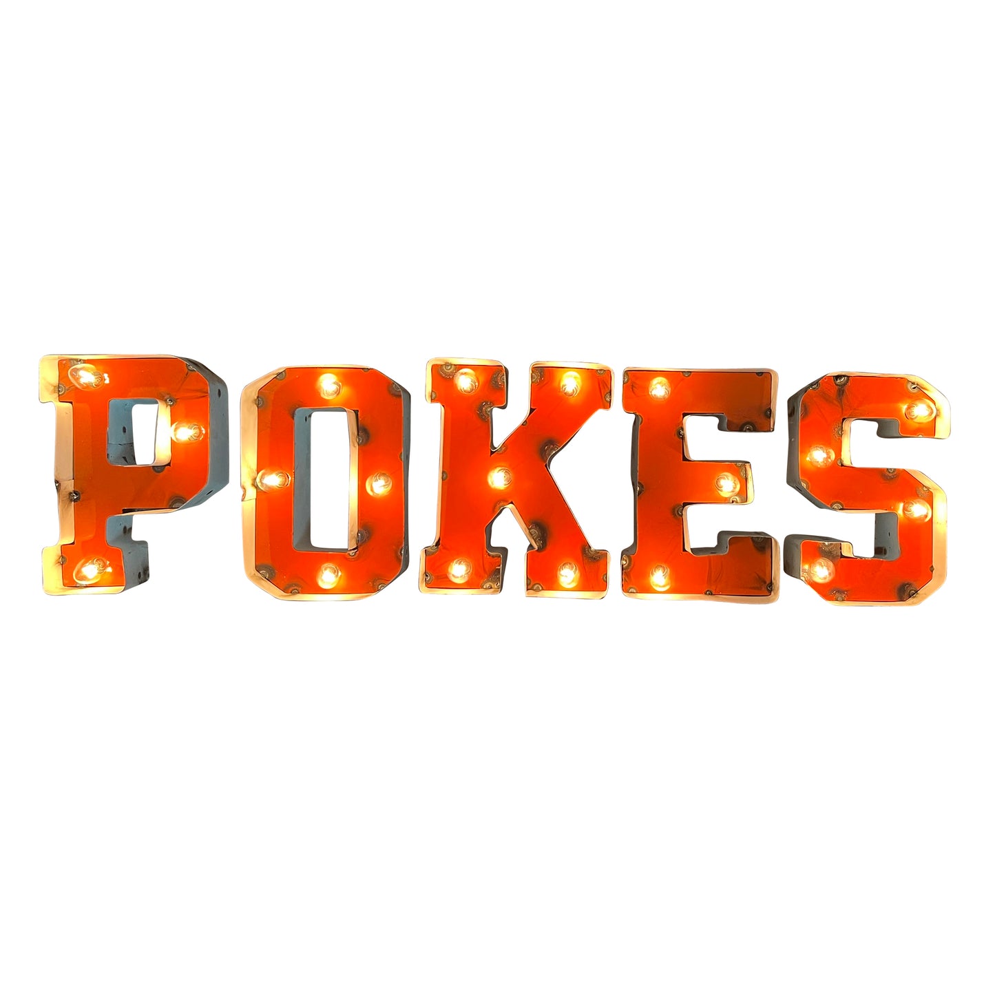 Oklahoma State University "Pokes" Lighted Recycled Metal Wall Decor