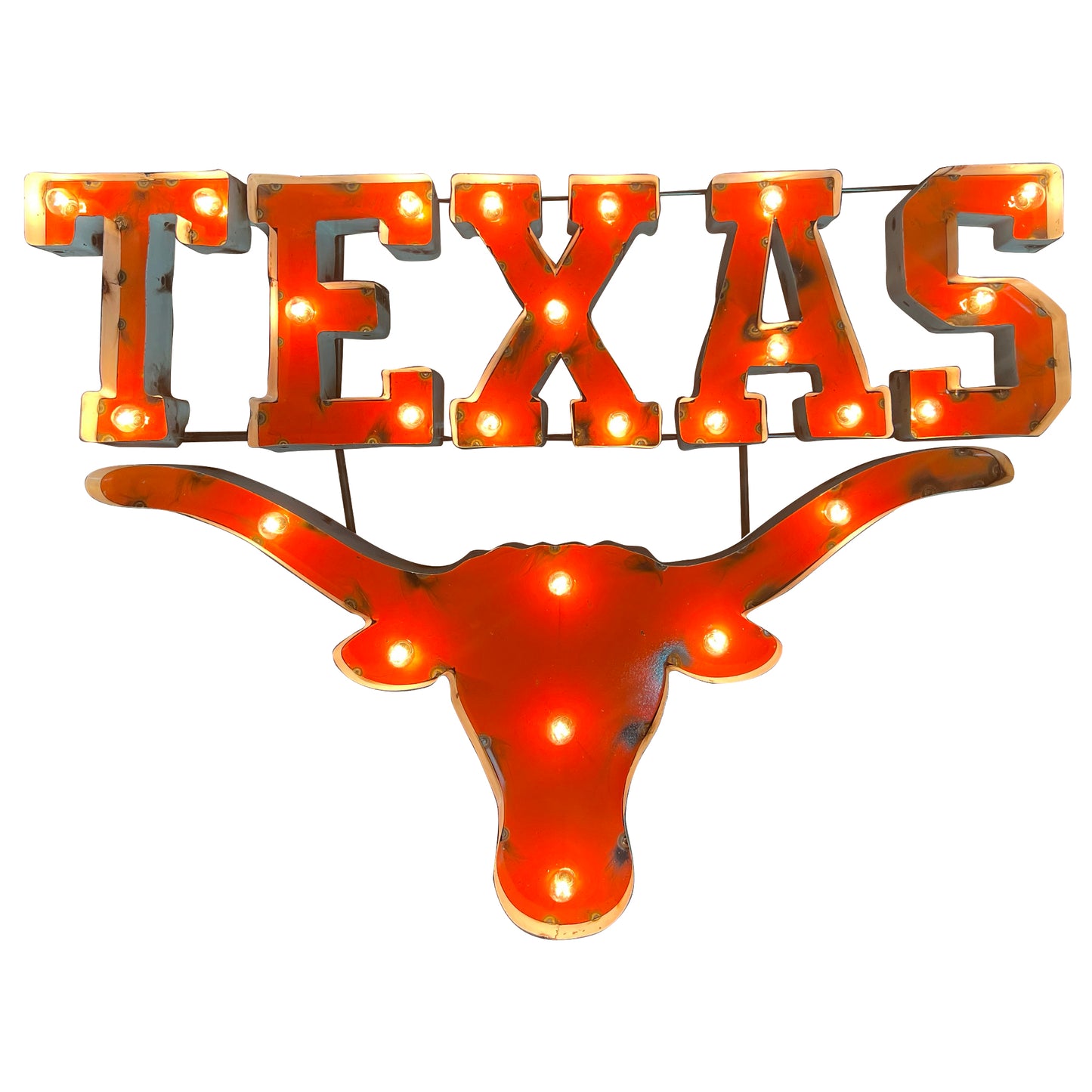 University of Texas at Austin Illuminated Recycled Metal Texas Longhorns