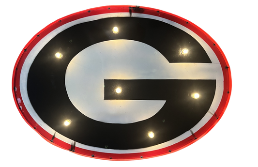 Georgia Bulldogs Illuminated recycled metal logo