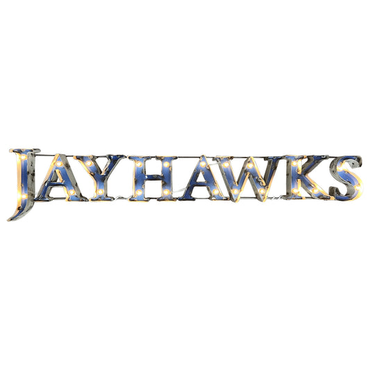 University of Kansas "Jayhawks" Lighted Recycled Metal Wall Decor