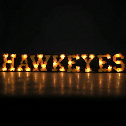 Iowa Hawkeyes Lighted Recycled Metal Wall Decor
