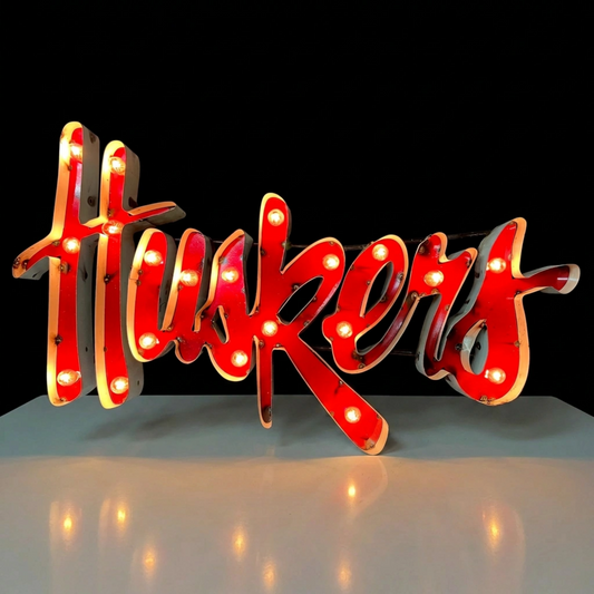 Nebraska Huskers Lighted Recycled Metal Wall Decor