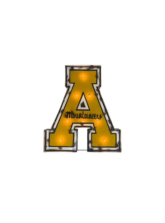 APPALACHIAN STATE  UNIVERSITY ILLUMINATED "A" METAL LOGO