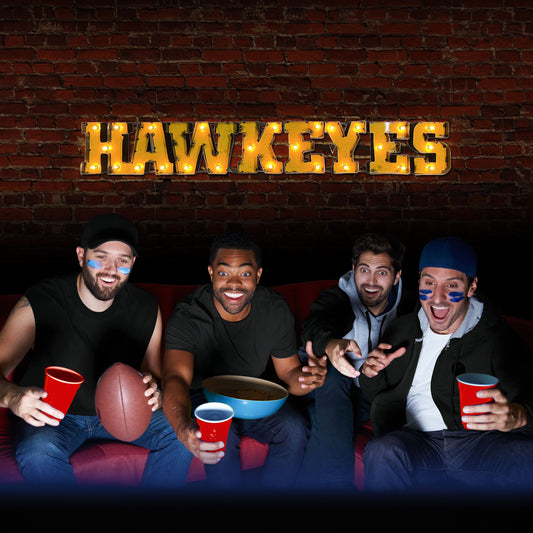 Iowa "Hawkeyes" Lighted Recycled Metal Wall Decor
