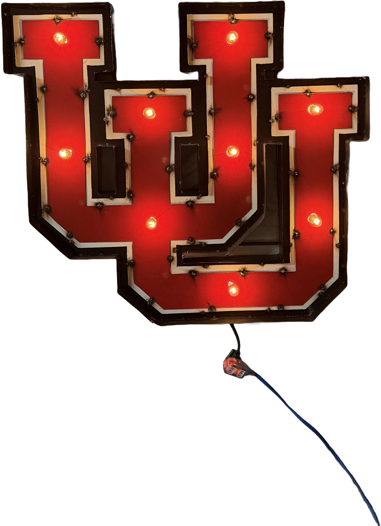 Utah Utes Logo Lighted Recycled Metal Decor