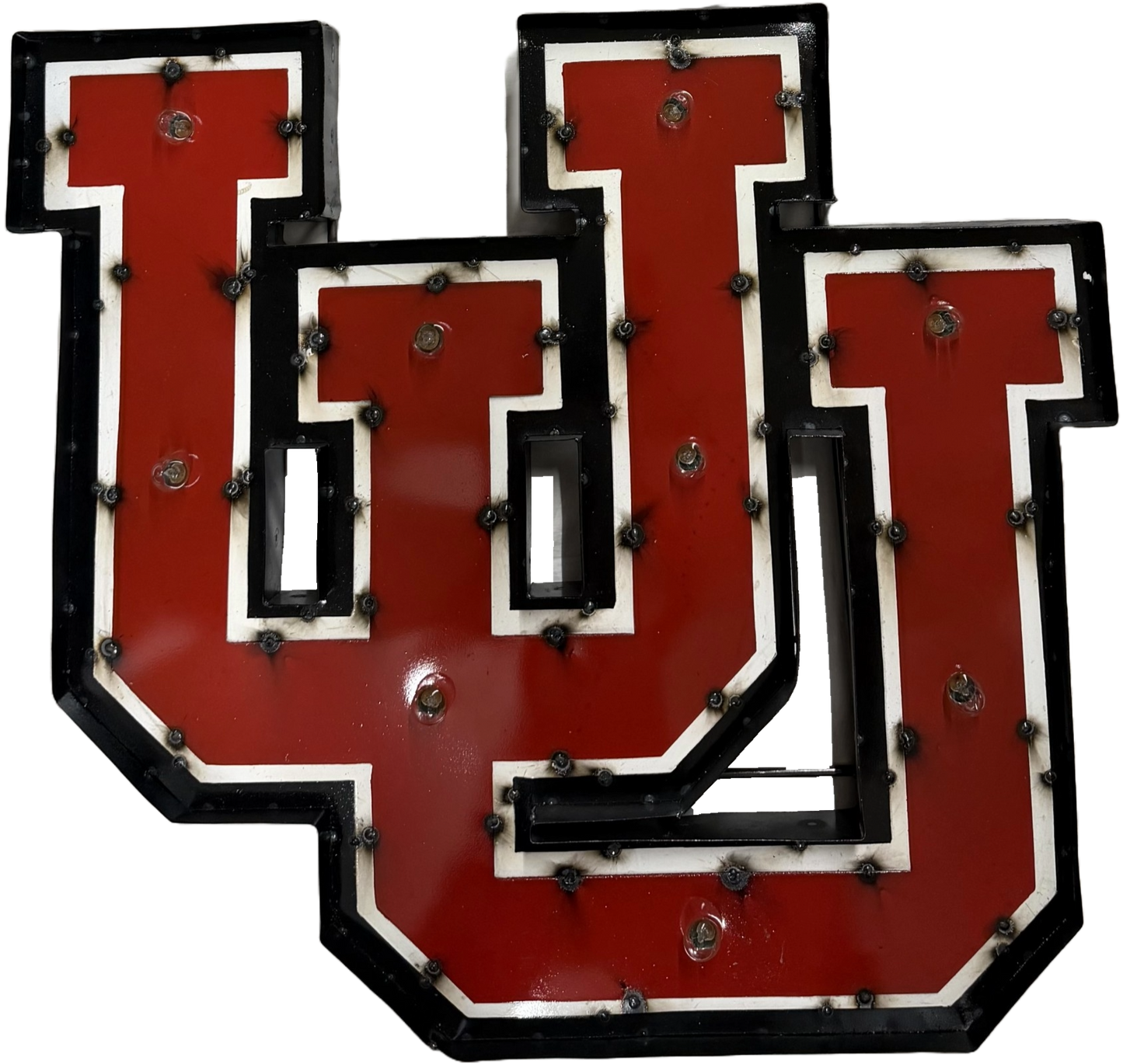 Utah Utes Logo Lighted Recycled Metal Decor