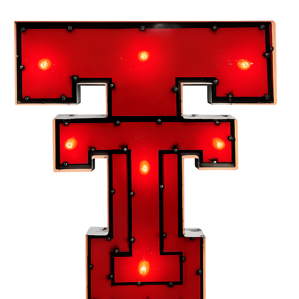 Texas Tech "Double T" Lighted recycled metal wall decor