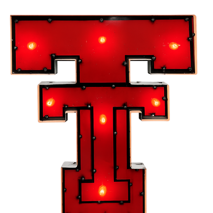 Texas Tech "Double T" Lighted recycled metal wall decor