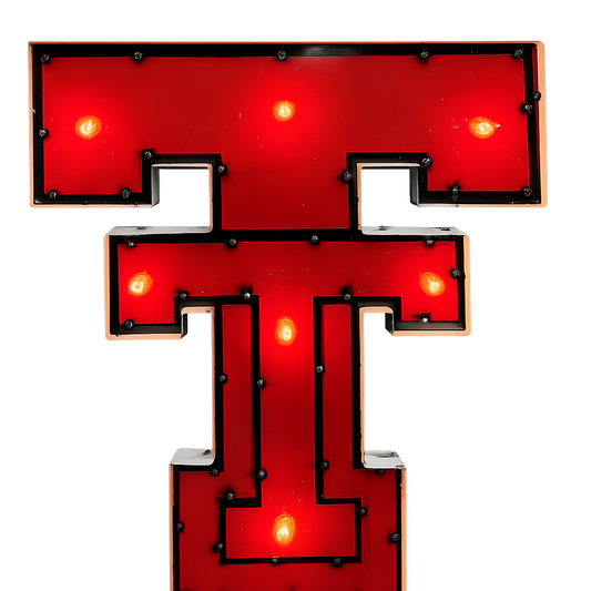 Texas Tech "Double T" Lighted recycled metal wall decor