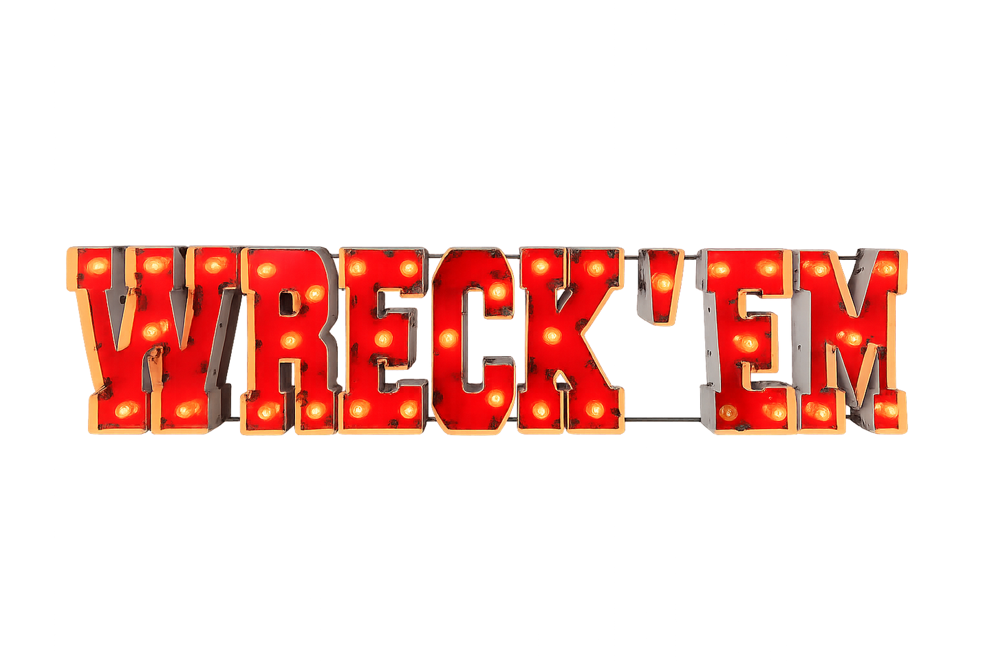 Texas Tech "Wreck'em" Lighted recycled metal wall decor