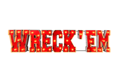 Texas Tech "Wreck'em" Lighted recycled metal wall decor