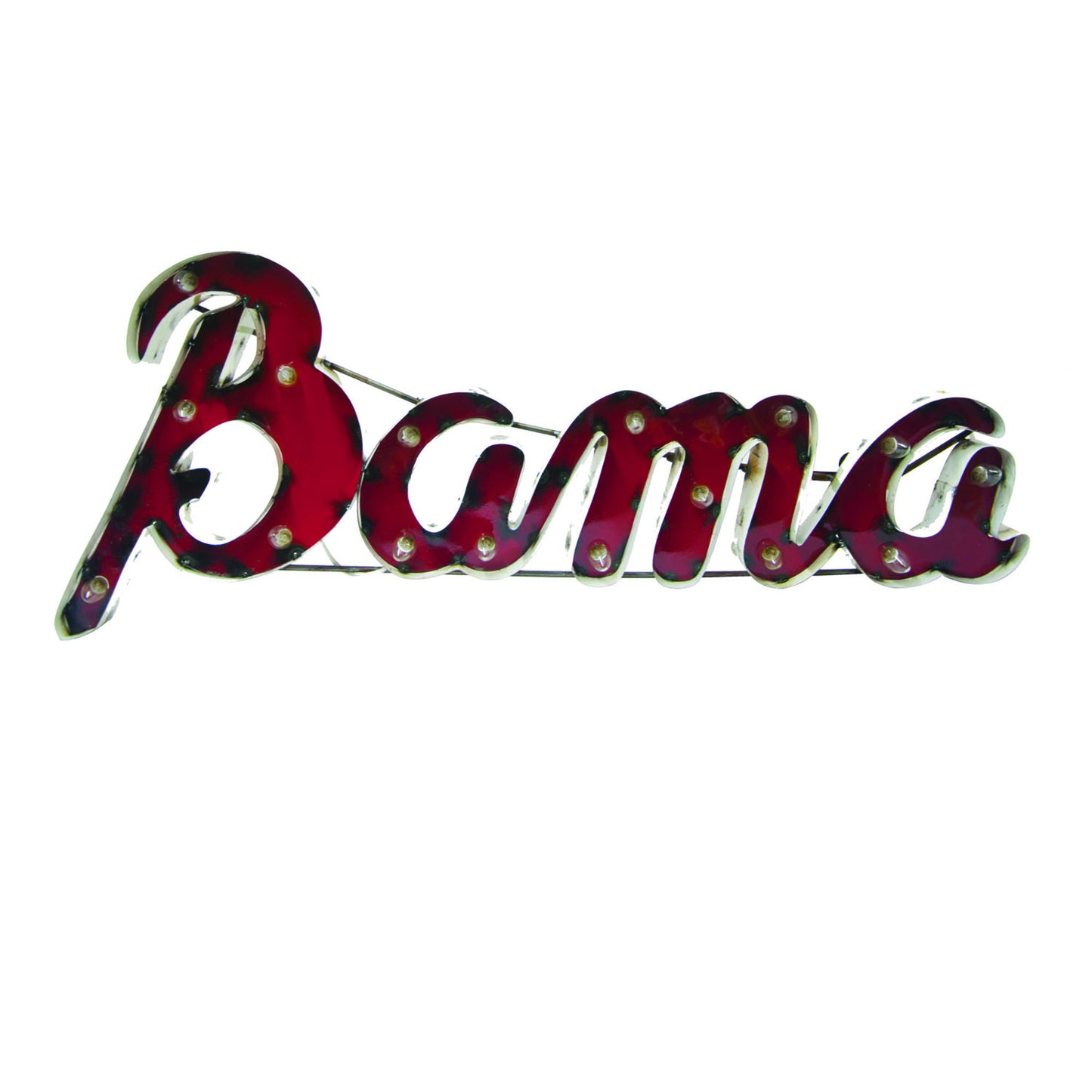 Alabama "Bama" Lighted Reycled Metal Wall Decor