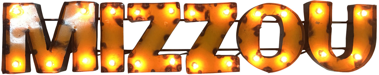 University of Missouri "Mizzou" Lighted Recycled Metal Wall Decor