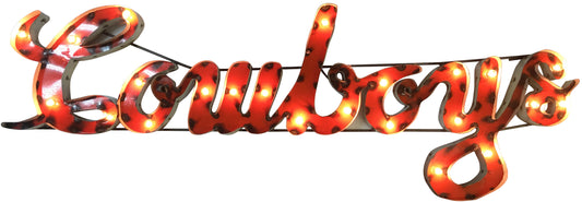 Oklahoma State University "Cowboys" Lighted Recycled Metal Wall Decor