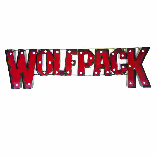 NC State University "Wolfpack" Lighted Recycled Metal Wall Decor