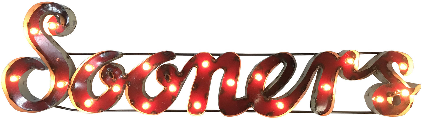 University of Oklahoma "Sooners" Lighted Recycled Metal Wall Decor