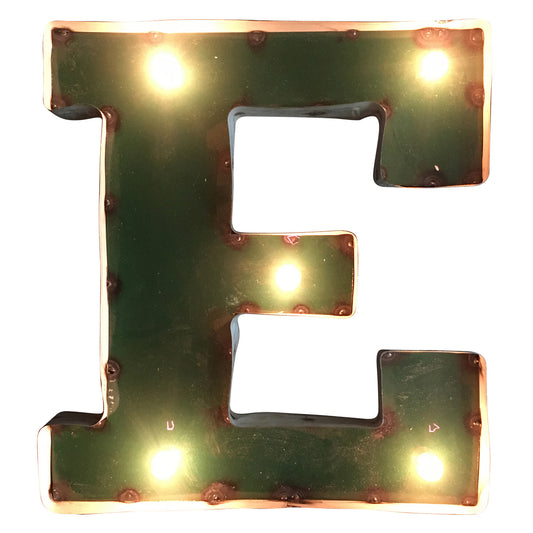 East Michigan "E" Lighted Recycled Metal Wall Decor