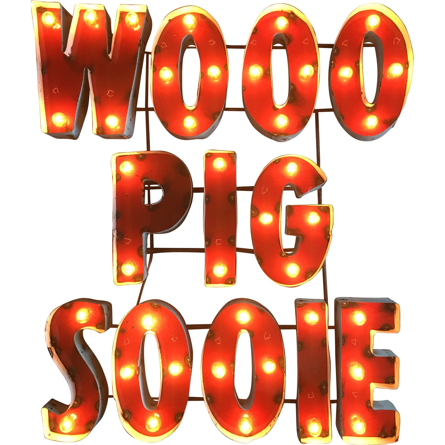 University of Arkansas "Wooo Pig Sooie" Lighted Recycled Metal Wall Decor
