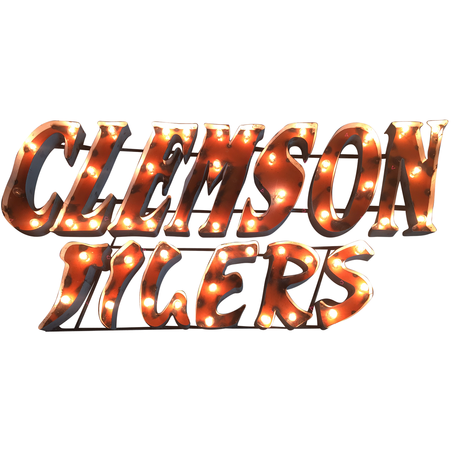 Clemson University "Clemson Tigers" Stacked Lighted Recycled Metal Wall Decor