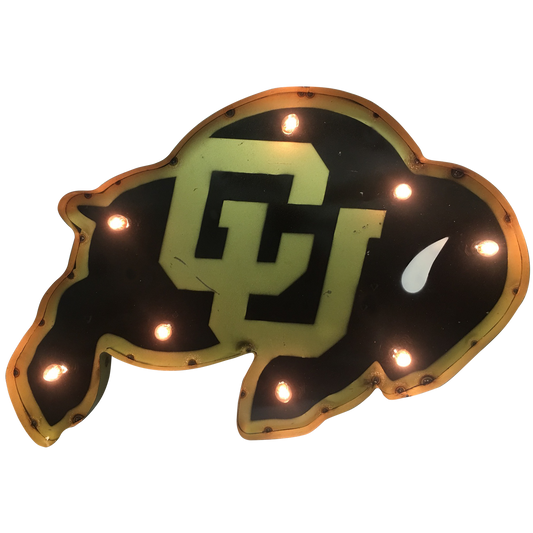University of Colorado "CU" Buffalo Lighted Recycled Metal Wall Decor
