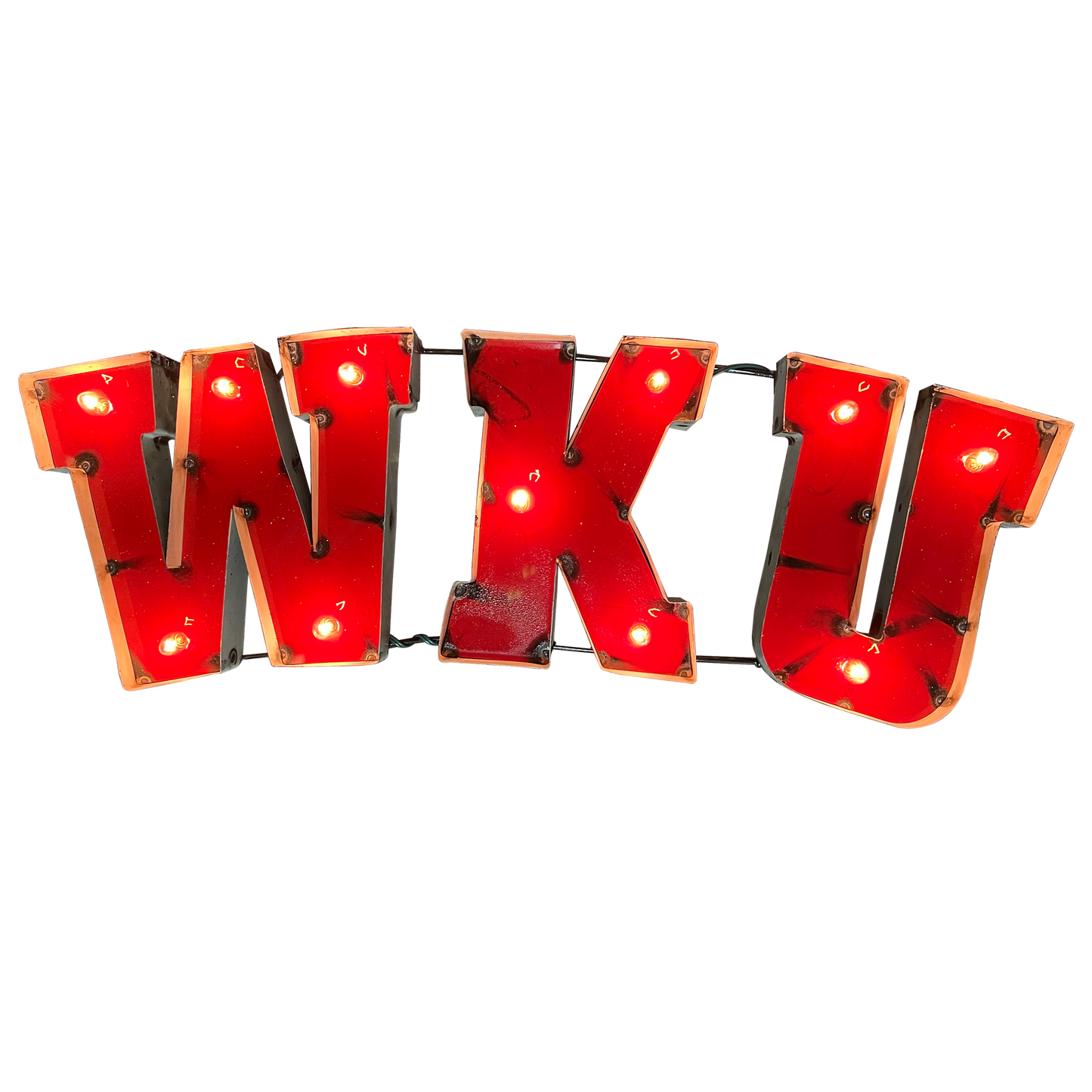 Western Kentucky University "WKU" Lighted Recycled Metal Wall Decor
