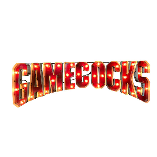 University of South Carolina "Gamecocks" Lighted Recycled Metal Wall Decor